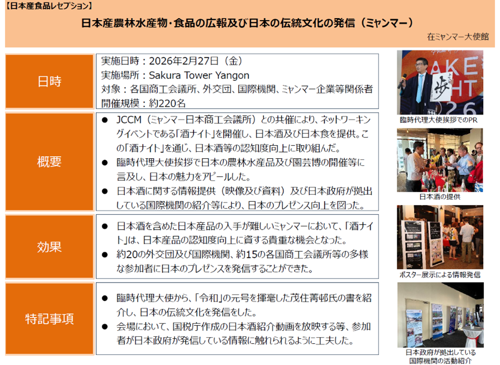 グッドプラクティス（日本産農林水産物・食品の広報及び日本の伝統文化の発信）